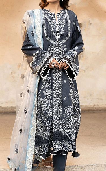 Aik Slate Grey Lawn Suit | Pakistani Lawn Dress in USA- Image 2