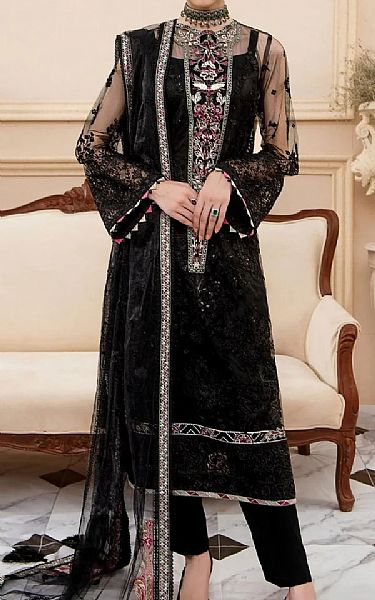 Aik Black Net Suit | Pakistani Dresses in USA- Image 1