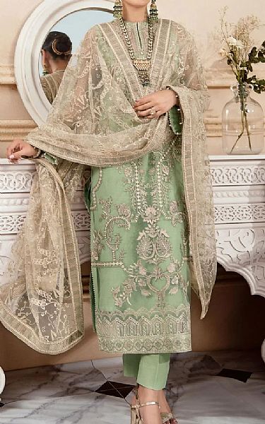 Aik Light Green Net Suit | Pakistani Dresses in USA- Image 1
