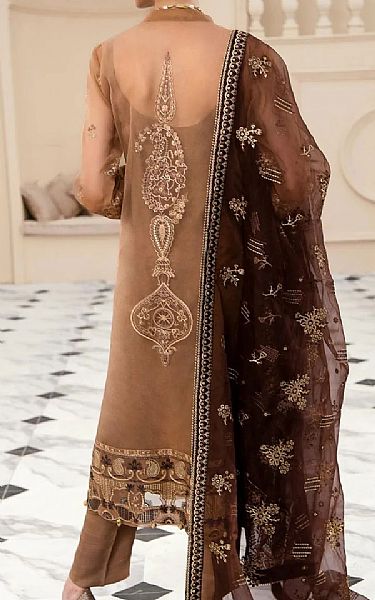 Aik Fawn Organza Suit | Pakistani Dresses in USA- Image 2