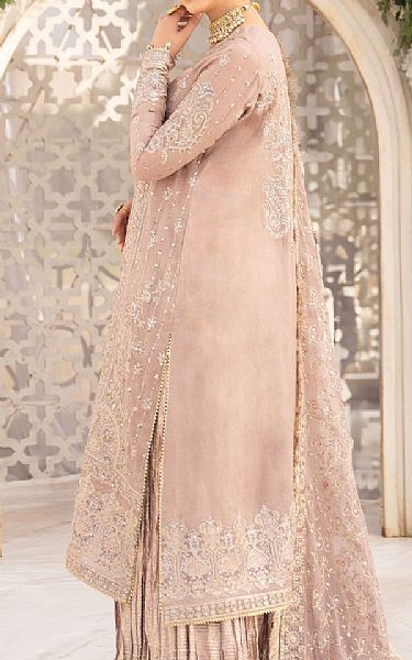 Aik Rose Pink Net Suit | Pakistani Embroidered Chiffon Dresses USA- Image 2