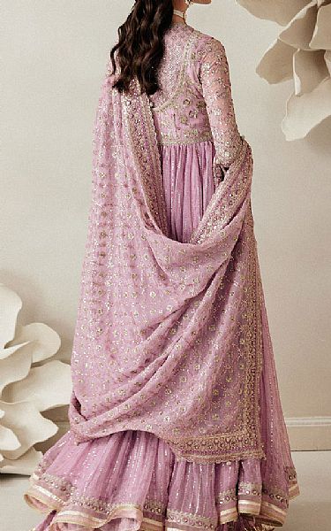 Aik Lilac Chiffon Suit | Pakistani Embroidered Chiffon Dresses USA- Image 2