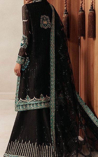 Aik Black Chiffon Suit | Pakistani Embroidered Chiffon Dresses USA- Image 2
