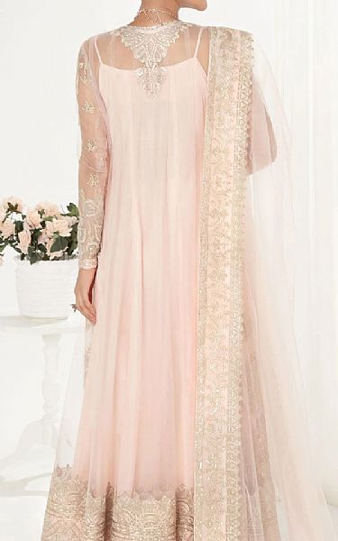 Aik Ivory Net Suit | Pakistani Embroidered Chiffon Dresses- Image 2