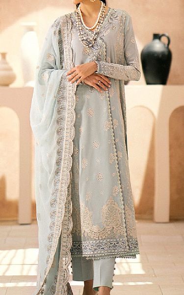 Aik Grey Lawn Suit | Pakistani Lawn Dress in USA- Image 1