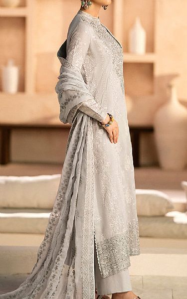 Aik Grey Lawn Suit | Pakistani Lawn Dress in USA- Image 2