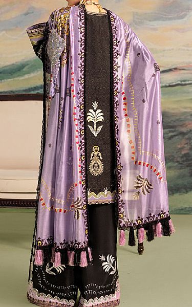 Aik Black Organza Suit | Pakistani Embroidered Chiffon Dresses USA- Image 2