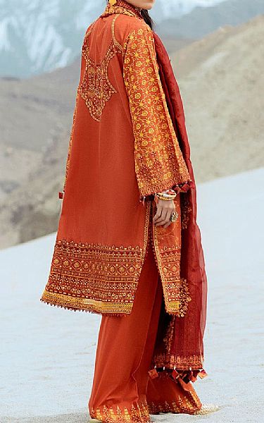 orange lawn dress ORANGE LAWN 3PC STITCHED