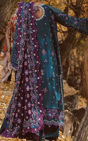 Aik Dark Turquoise Lawn Suit | Pakistani Lawn Dress in USA- Image 2