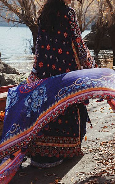 Aik Navy Blue Lawn Suit | Pakistani Lawn Dress in USA- Image 2