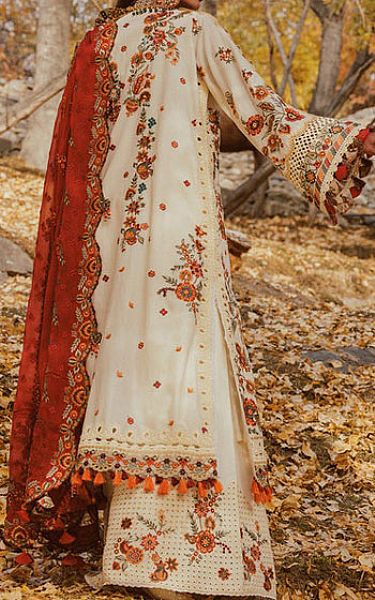 Aik Off-white Lawn Suit | Pakistani Lawn Dress in USA- Image 2