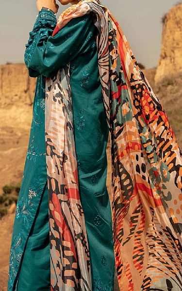 Aik Teal Lawn Suit | Pakistani Dresses in USA- Image 2