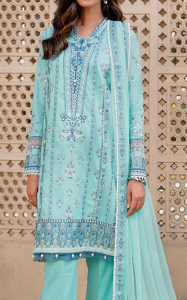 Aik Aqua Lawn Suit | Pakistani Dresses in USA- Image 2