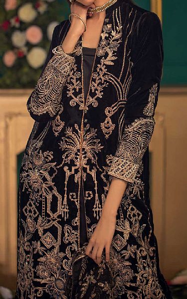 Aik Black Velvet Suit | Pakistani Dresses in USA- Image 2