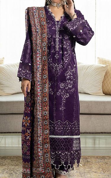 Aik Dark Purple Lawn Suit | Pakistani Lawn Suits- Image 1
