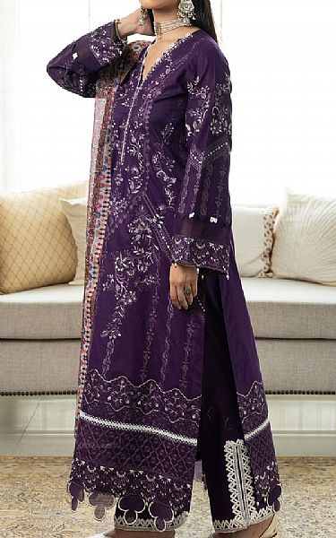 Aik Dark Purple Lawn Suit | Pakistani Lawn Suits- Image 2