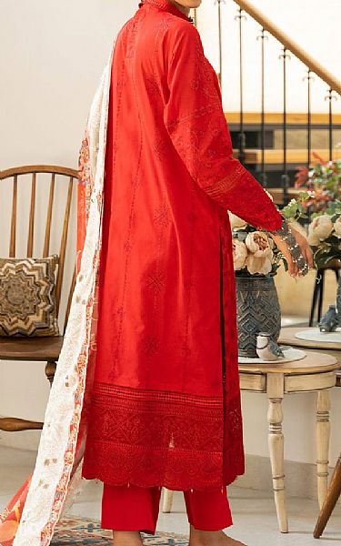 Aik Red Lawn Suit | Pakistani Lawn Dress in USA- Image 2