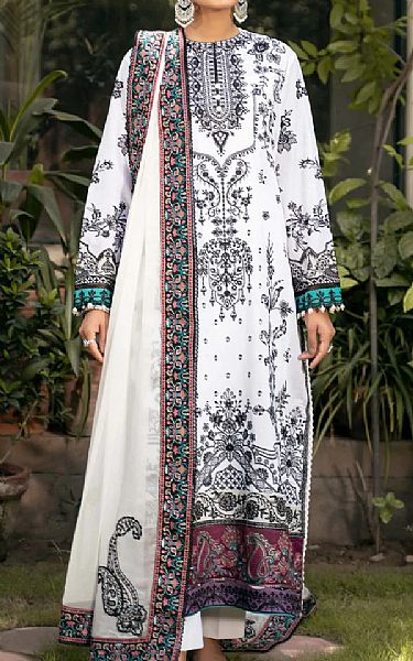 Aik White Lawn Suit | Pakistani Dresses in USA- Image 1