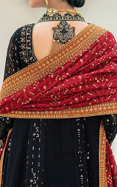Aik Black Chiffon Suit | Pakistani Embroidered Chiffon Dresses- Image 2