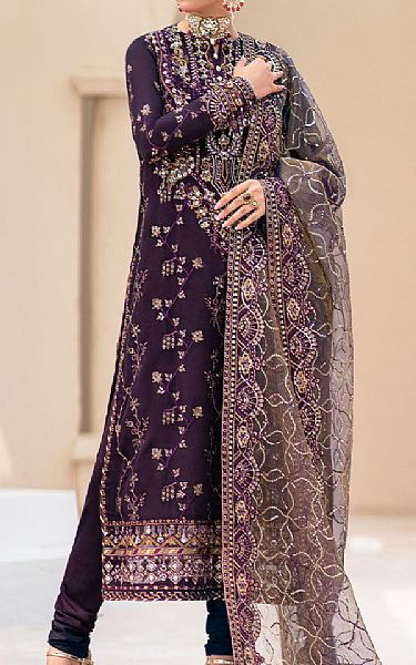 Aik Bleached Cedar Silk Suit | Pakistani Embroidered Chiffon Dresses- Image 1