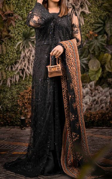 Aik Black Net Suit | Pakistani Dresses in USA- Image 1