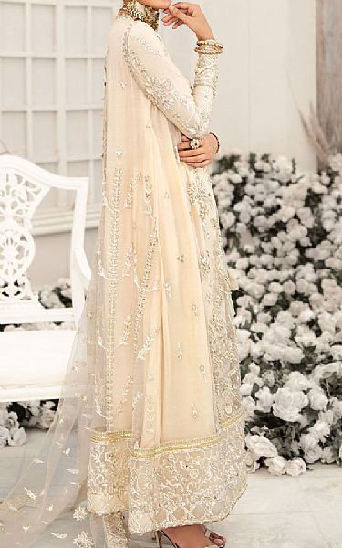 Aik Off-white Net Suit | Pakistani Embroidered Chiffon Dresses USA- Image 2