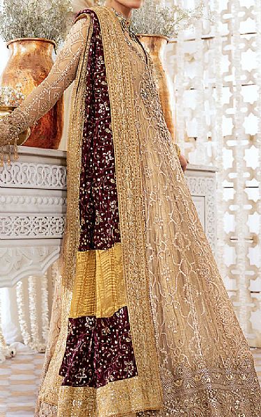 Aik Fawn Chiffon Suit | Pakistani Embroidered Chiffon Dresses USA- Image 2