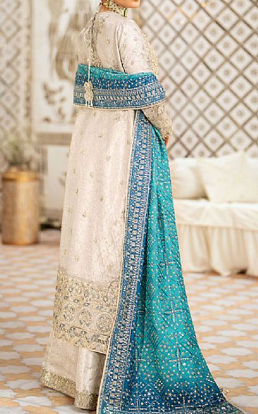 Aik Off-white Net Suit | Pakistani Embroidered Chiffon Dresses USA- Image 2