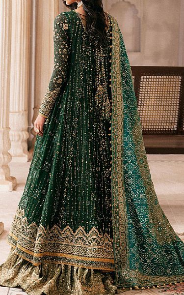 Aik Green Chiffon Suit | Pakistani Embroidered Chiffon Dresses USA- Image 2