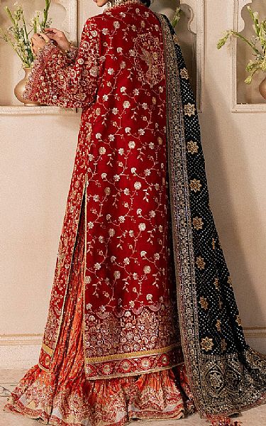 Aik Maroon Silk Suit | Pakistani Embroidered Chiffon Dresses USA- Image 2