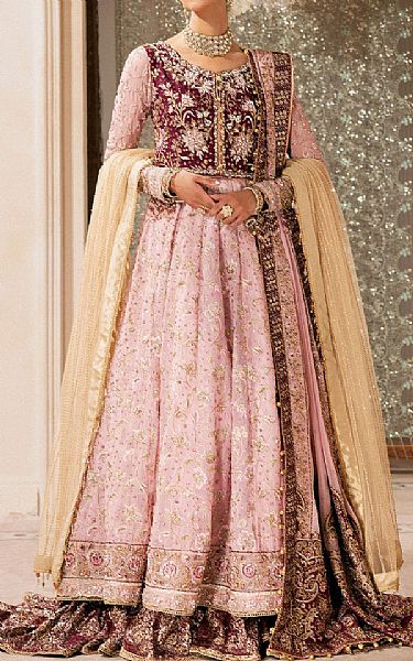 Aik Pink Chiffon Suit | Pakistani Embroidered Chiffon Dresses USA- Image 1