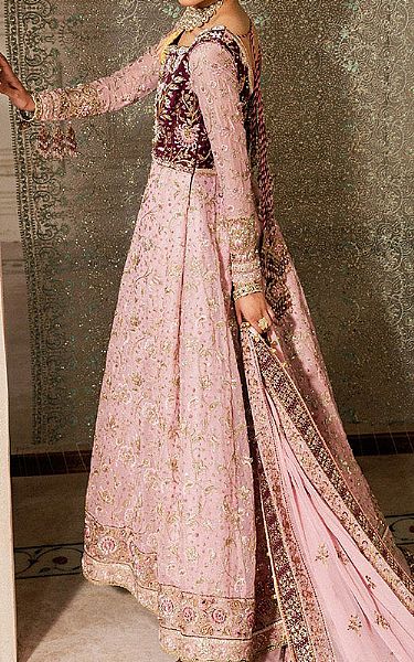 Aik Pink Chiffon Suit | Pakistani Embroidered Chiffon Dresses USA- Image 2