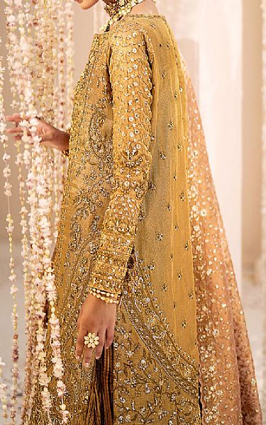 Aik Golden Kundan Zari Suit | Pakistani Embroidered Chiffon Dresses USA- Image 2