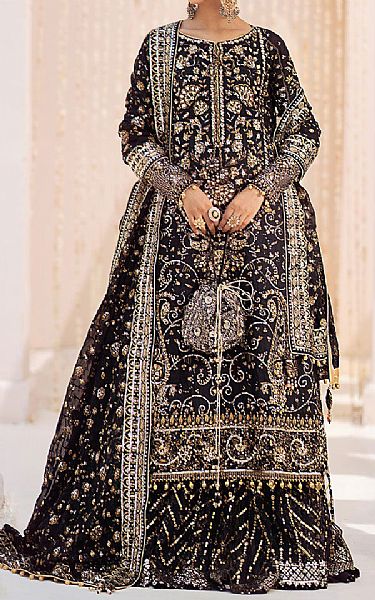 Aik Black Net Suit | Pakistani Embroidered Chiffon Dresses USA- Image 1