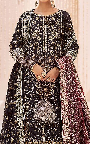 Aik Black Net Suit | Pakistani Embroidered Chiffon Dresses USA- Image 2