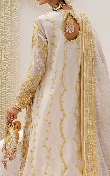 Aik Off-white Net Suit | Pakistani Embroidered Chiffon Dresses USA- Image 2