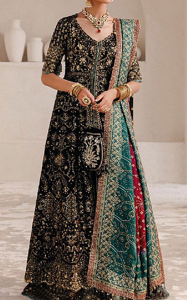 Aik Black Chiffon Suit | Pakistani Embroidered Chiffon Dresses USA- Image 1