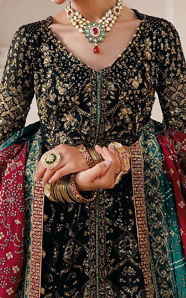 Aik Black Chiffon Suit | Pakistani Embroidered Chiffon Dresses USA- Image 2