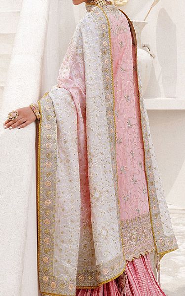 Aik Pink Silk Suit | Pakistani Embroidered Chiffon Dresses USA- Image 2