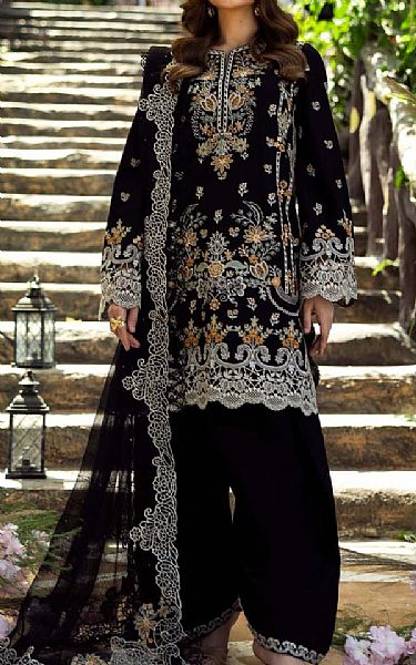 Akbar Aslam Black Lawn Suit | Pakistani Lawn Dress in USA- Image 1