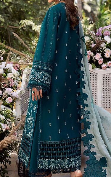 Akbar Aslam Teal Lawn Suit | Pakistani Lawn Dress in USA- Image 2