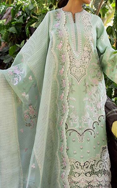 Akbar Aslam Mint Green Lawn Suit | Pakistani Lawn Dress in USA- Image 2