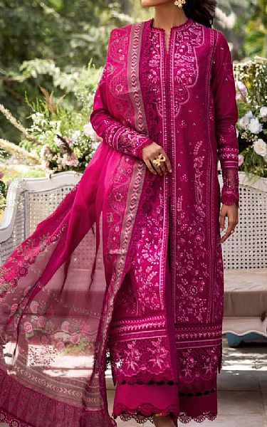 Akbar Aslam Hot Pink Lawn Suit | Pakistani Lawn Dress in USA- Image 1