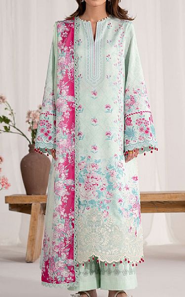 Akbar Aslam Light Turquoise Lawn Suit | Pakistani Lawn Dress in USA- Image 1