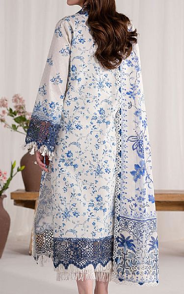 Akbar Aslam White/Blue Lawn Suit | Pakistani Lawn Dress in USA- Image 2