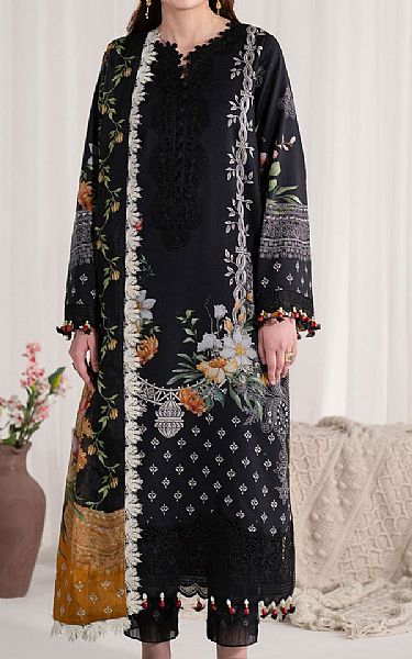 Akbar Aslam Black Lawn Suit | Pakistani Lawn Dress in USA- Image 1