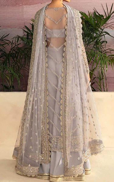Akbar Aslam Lilac Organza Suit | Pakistani Embroidered Chiffon Dresses USA- Image 2