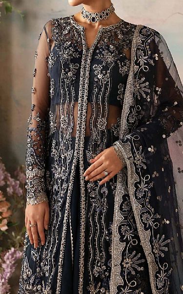 Akbar Aslam Pickled Bluewood Net Suit | Pakistani Embroidered Chiffon Dresses USA- Image 3