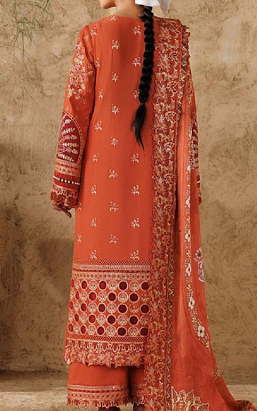 Akbar Aslam Bright Orange Lawn Suit | Pakistani Lawn Dress in USA- Image 2