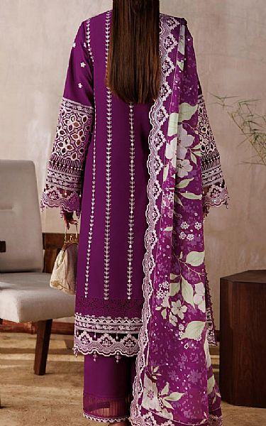 Akbar Aslam Purple Lawn Suit | Pakistani Lawn Dress in USA- Image 2